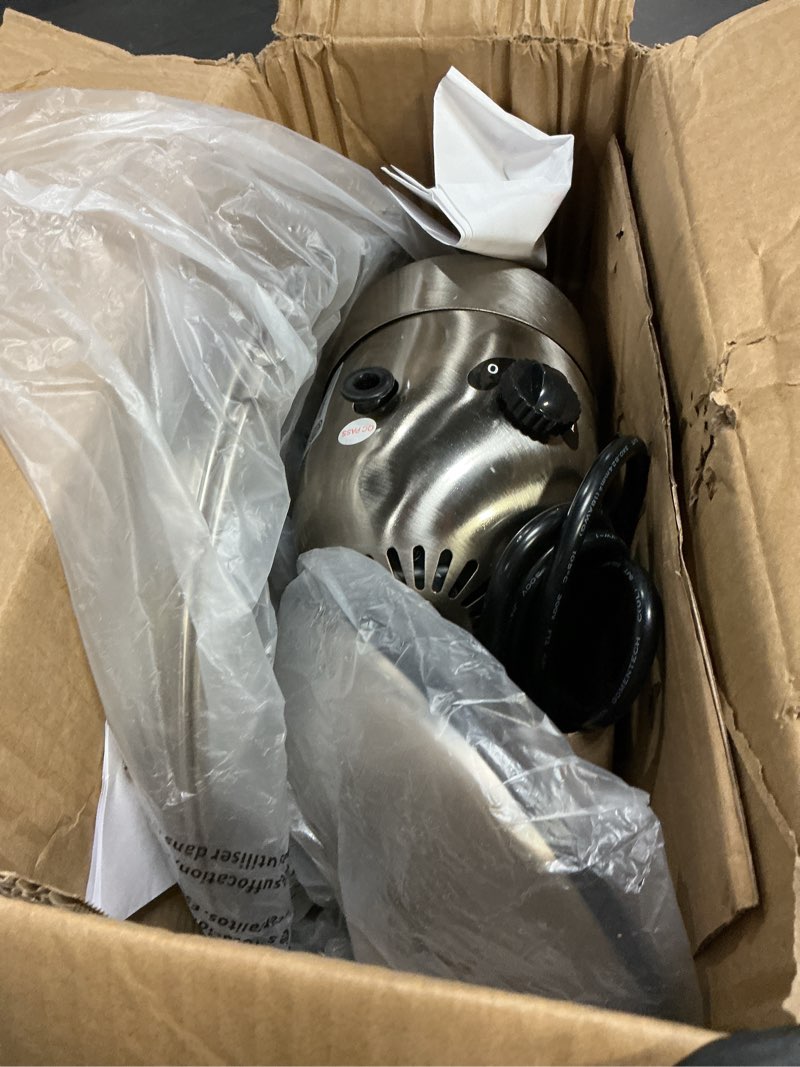 Condition photo showing As Is for beyond breeze 12 inch retro oscillating table fan, all metal desk fan with 3-speed and 80° wide oscillation, perfect for home and office