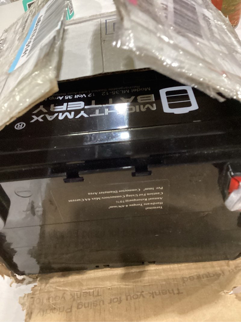 Condition photo showing As Is for ml35-12 - 12 volt 35 ah sla battery- mighty max battery brand product 12v 35 ah - 1 pack