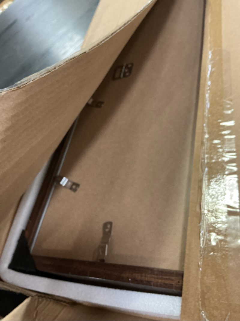 Condition photo showing New/Like New for dark brown 16x24 frame set of 3 - rustic woodgrain 16 x 24 poster frame with plexiglass for wall gallery display, 16x24 picture frame for puzzles, artwork, photos and posters - ideal christmas day 16x24 in brown
