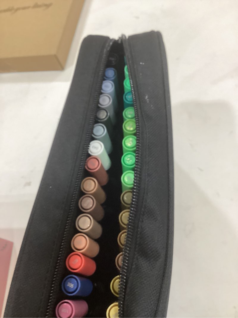 Condition photo showing New/Like New for 78pcs drawing kit sketching set art supplies with 3-color sketchbook colorful portable case colored graphite charcoal watercolor mettallic pencil sketch draw gift set for artist adult beginner 78 pack - multicolour
