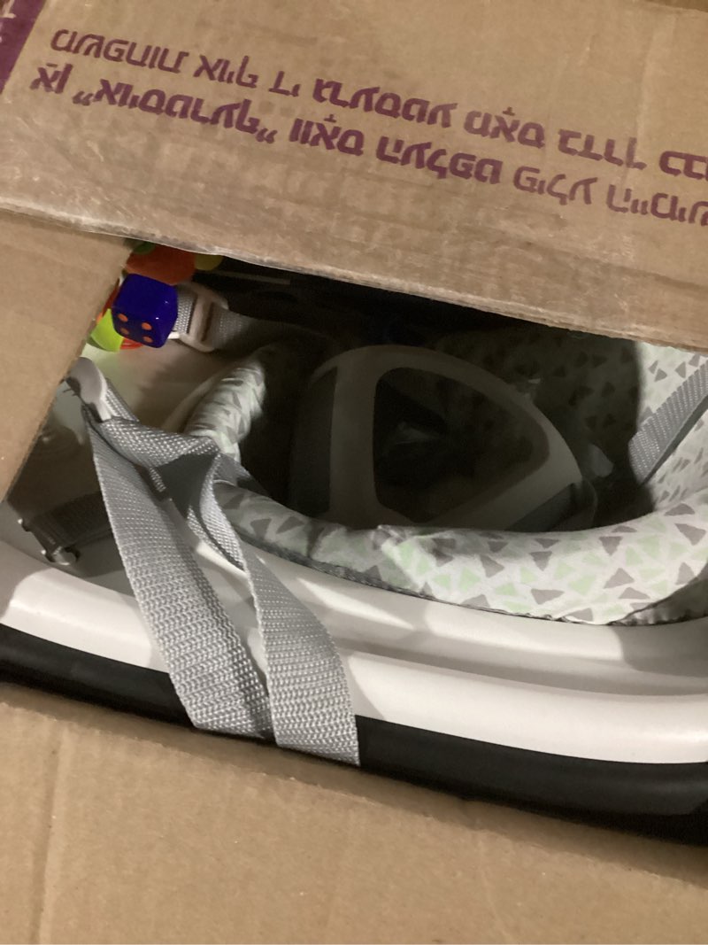 Condition photo showing Good Condition for Slevoo Baby Jumper, Baby Door Jumper with Bumper, Play Tray and Two Jingle Rattles Pine-Soft Geometric