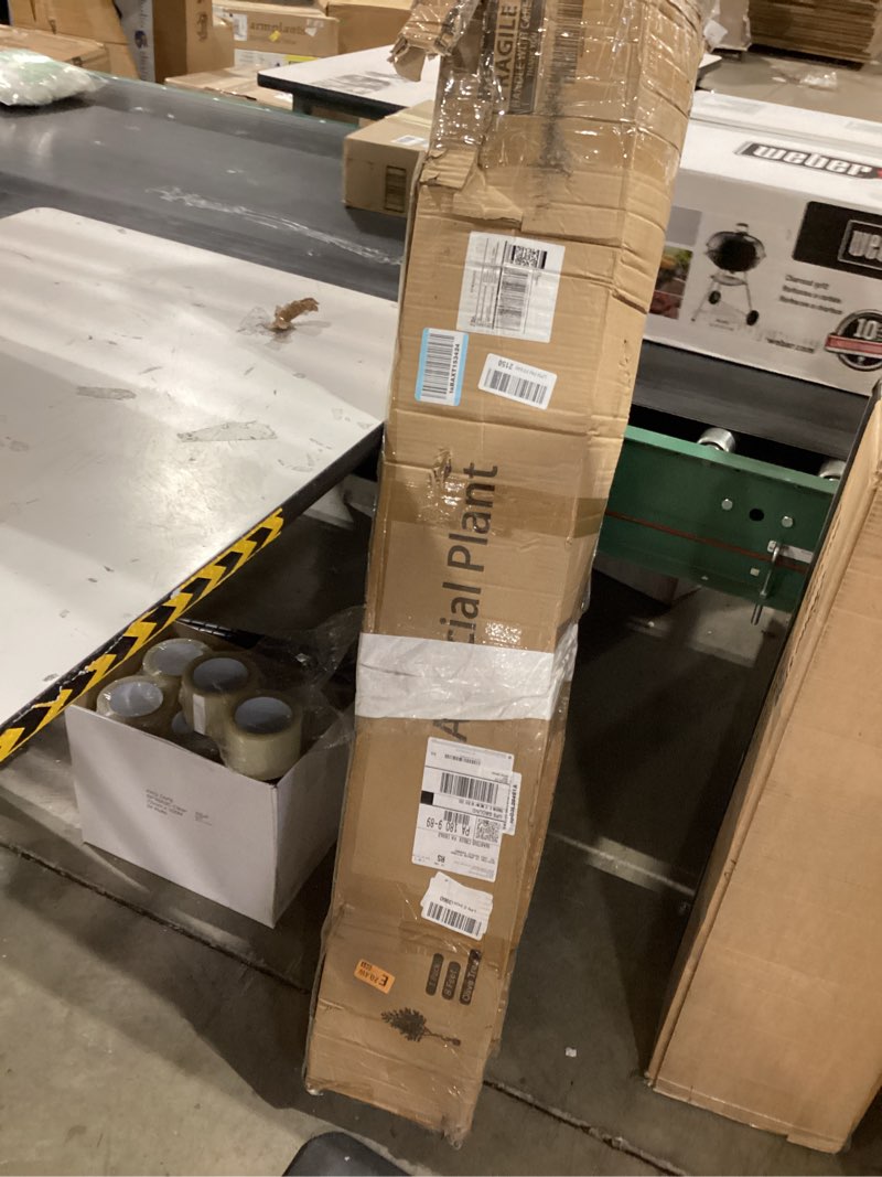 Condition photo showing As Is for Tall Faux Olive Tree?8ft?96in? Realistic Potted Silk Artificial Olive Tree? Fake Olive Trees Indoor with Green Leaves and Big Fruits for Home Office Living Room Stairs Patio Decor. 1 8ft