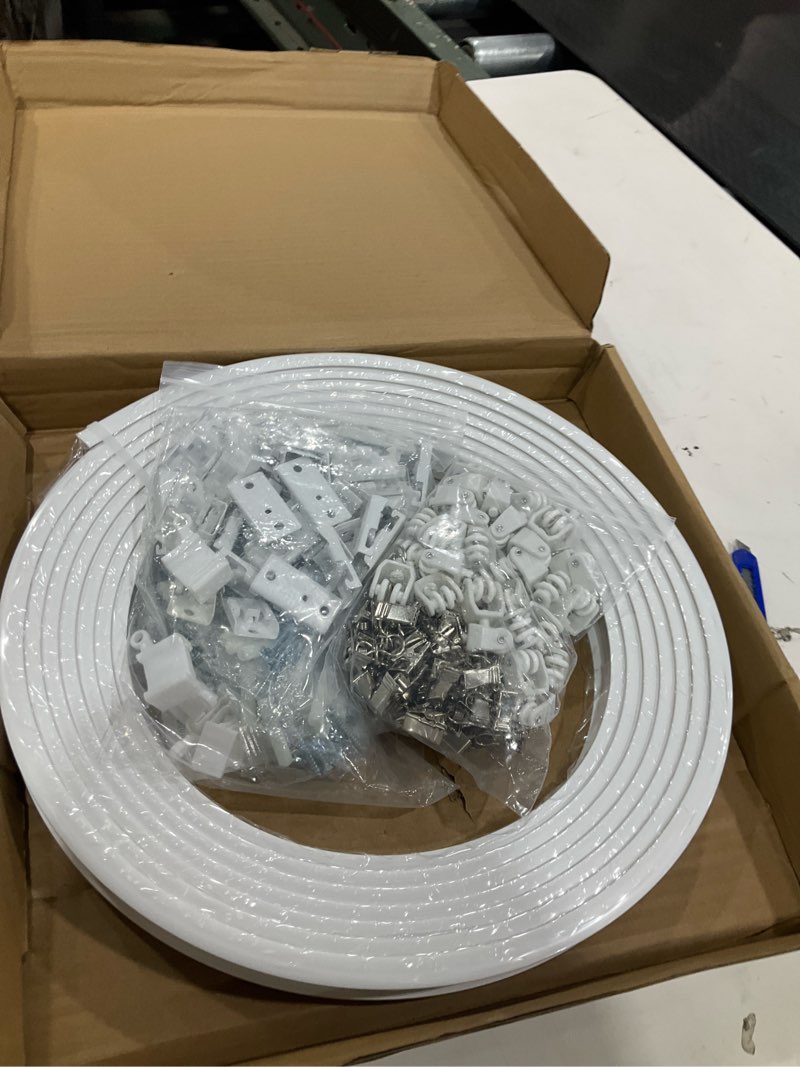 Condition photo showing New/Like New for Ceiling Curtain Track, Flexible Bendable Curtain Rail System, 20Ft Wall Mount Heavy Duty Sliding Room Divider Ceiling Track for Curtains, RV, Shower, Hospital White 20Ft