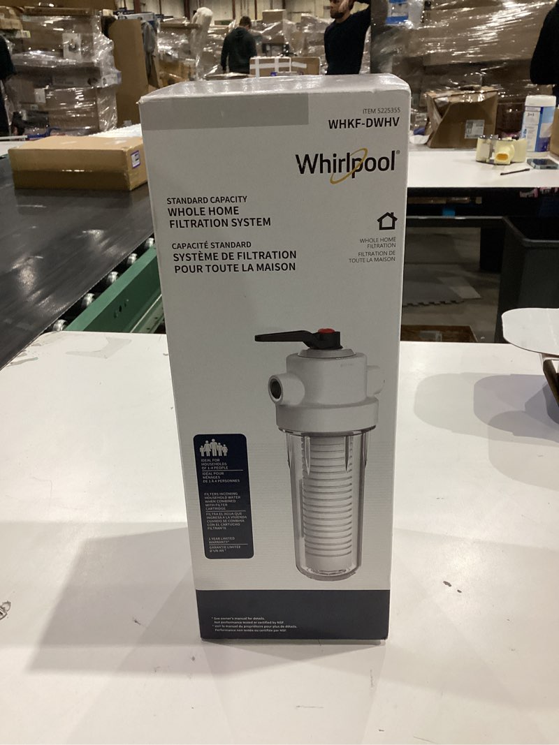 Condition photo showing As Is for similar to whirlpool 10\" x 2.5\" whole house water filter system whkf-dwhv, 3/4\" ports, replacement cartridge gd05 & kit included, nsf certified