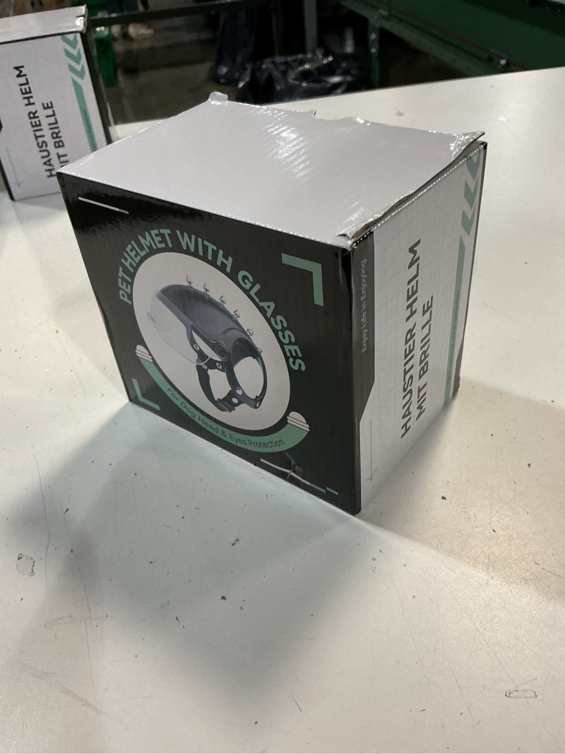 Condition photo showing New/Like New for namsan dog helmets for small dogs, dog helmet with clear lens goggles, doggie helmets hat with ear holes, bike doggie helmet for small to medium dogs, adjustable, top spikes, black black g small breeds