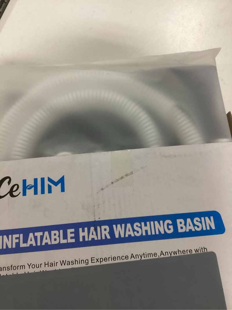 Condition photo showing New/Like New for Inflatable Shampoo Basin - Portable Shampoo Bowl, Hair Washing Basin for Bedridden, Disabled,Injured, Hair Wash Tub for Dreadlocks and at Home Sink Washing (Black)