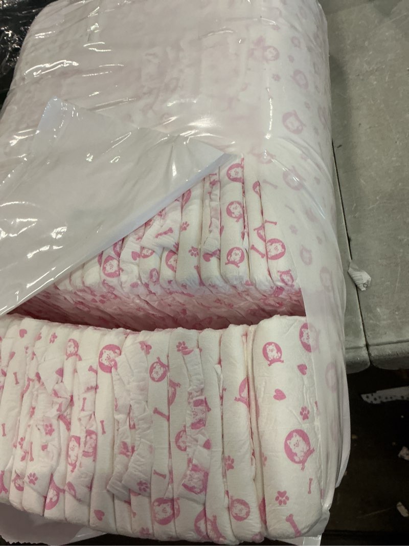 Condition photo showing As Is for 10pcs disposable pet diapers, dog diaper pads, pet sanitary pants