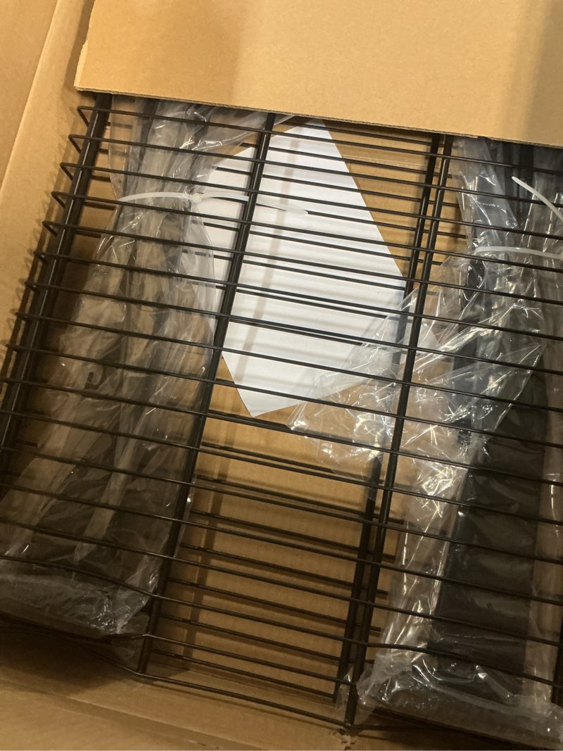 Condition photo showing New/Like New for bobiban 2 pcak slatwall shelves 24x16.5 inch, heavy duty metal slat wall wire shelf for retail, garage, home storage, universal slatwall accessories (2pc, black) 2pc black