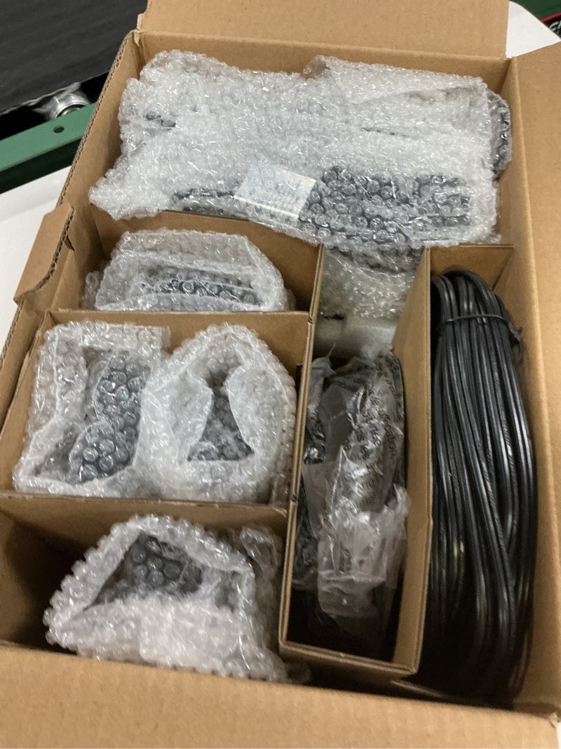Condition photo showing As Is for harbor breeze path light 150 -lumens 35 -watt black low voltage warm white hardwired led flood light