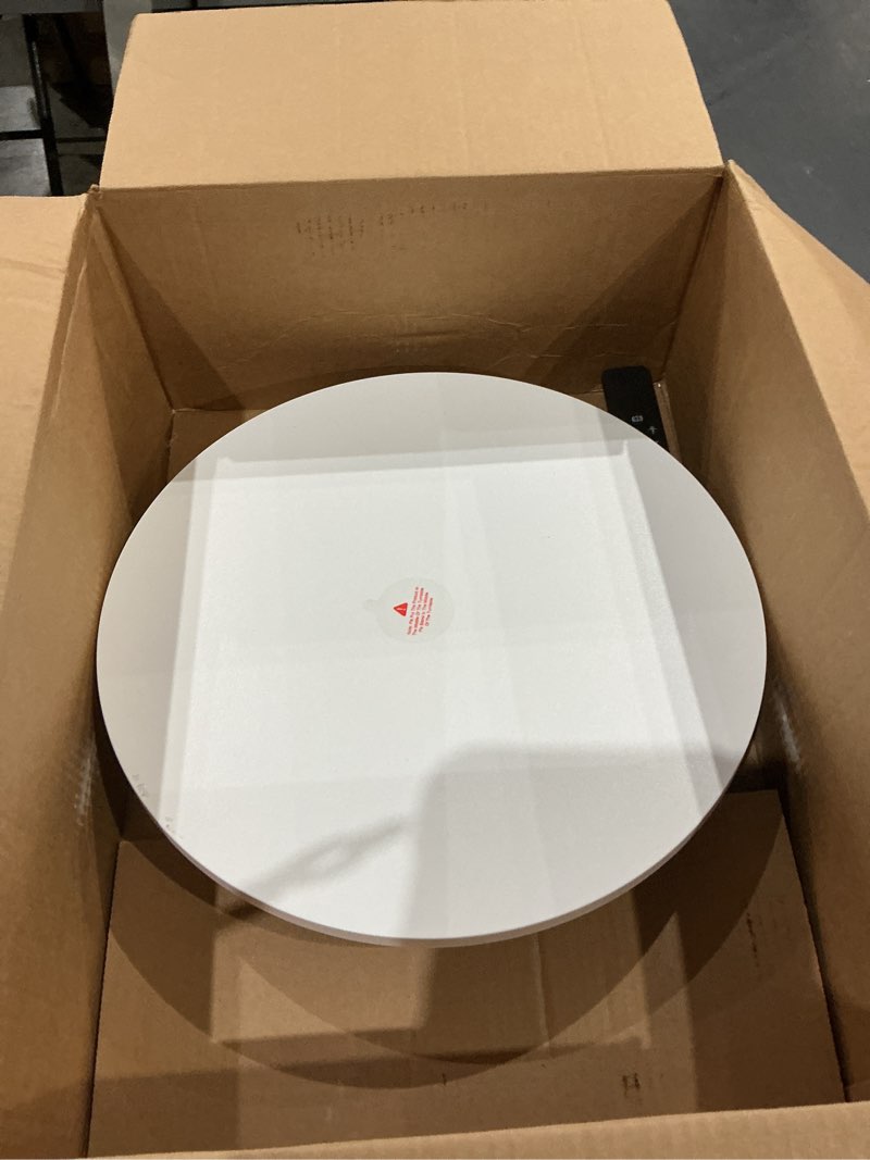 Condition photo showing Good Condition for motorized rotating display stand, rechargeable rotating platform 330 lbs load 360 degree mute remote control angle speed electric rotating turntable for photography products live video show, white 16.5inch/ 330lbs load, wireless, white