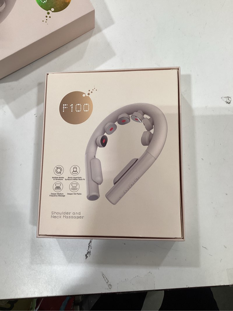 Condition photo showing New/Like New for Neck Massager with Heat for Deep Tissue Pain Relief, Soothing Neck Massager with Multiple Modes, Portable Massager for Pain Relief at Home, Office or Travel Cyan