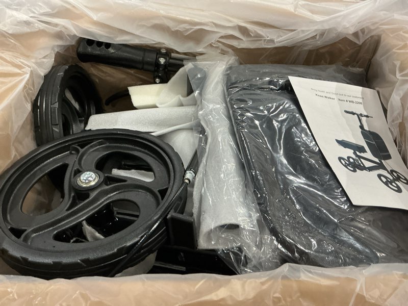 Condition photo showing New/Like New for blessreach knee scooter walker for adults foot injuries ankle surgery, knee scooters for adult, foldable steerable with dual handbrake, height adjustable handle & knee pad, 300 lbs capacity?black