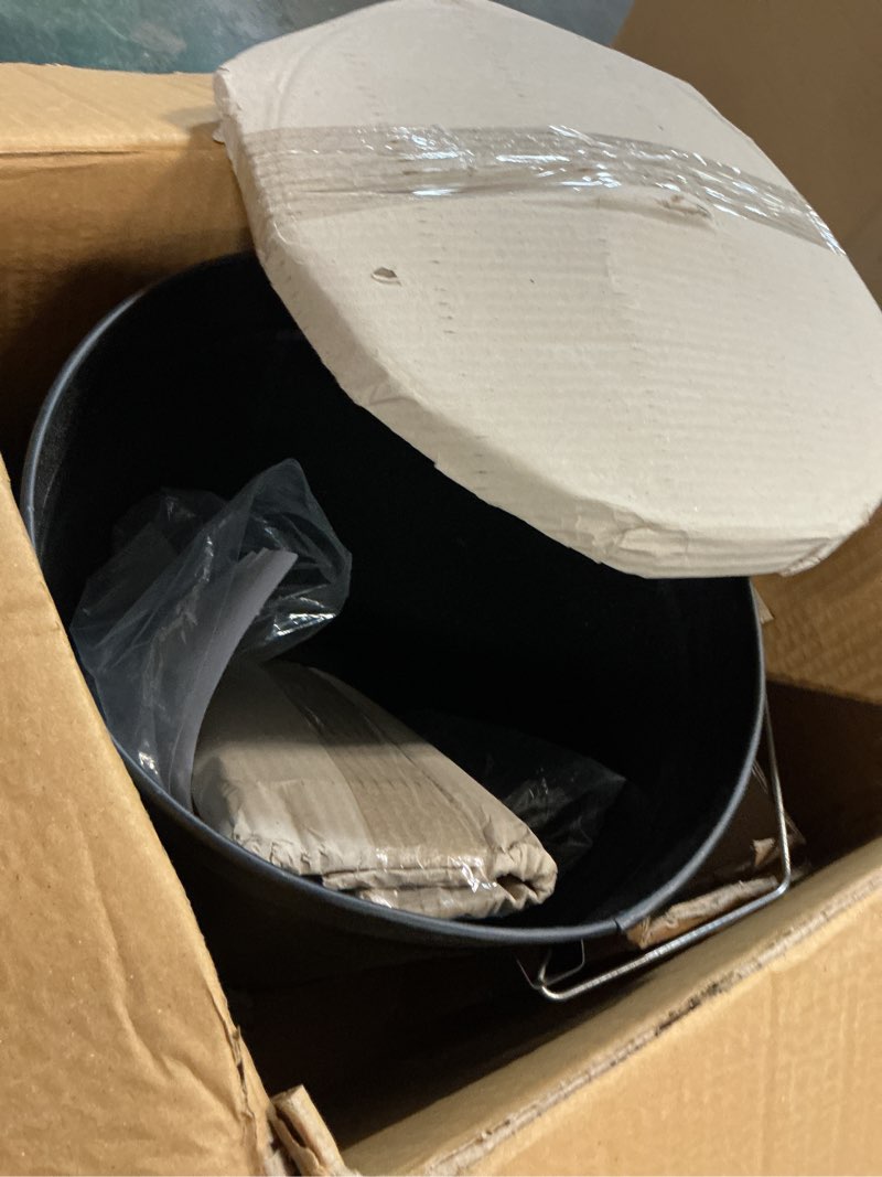 Condition photo showing Good Condition for Ash Bucket - 4.75-Gallon Metal Bucket with Lid and Shovel for Fireplace or Firepit Ashes - Heat Resistant Fireplace Tools by Pure Garden (Black)