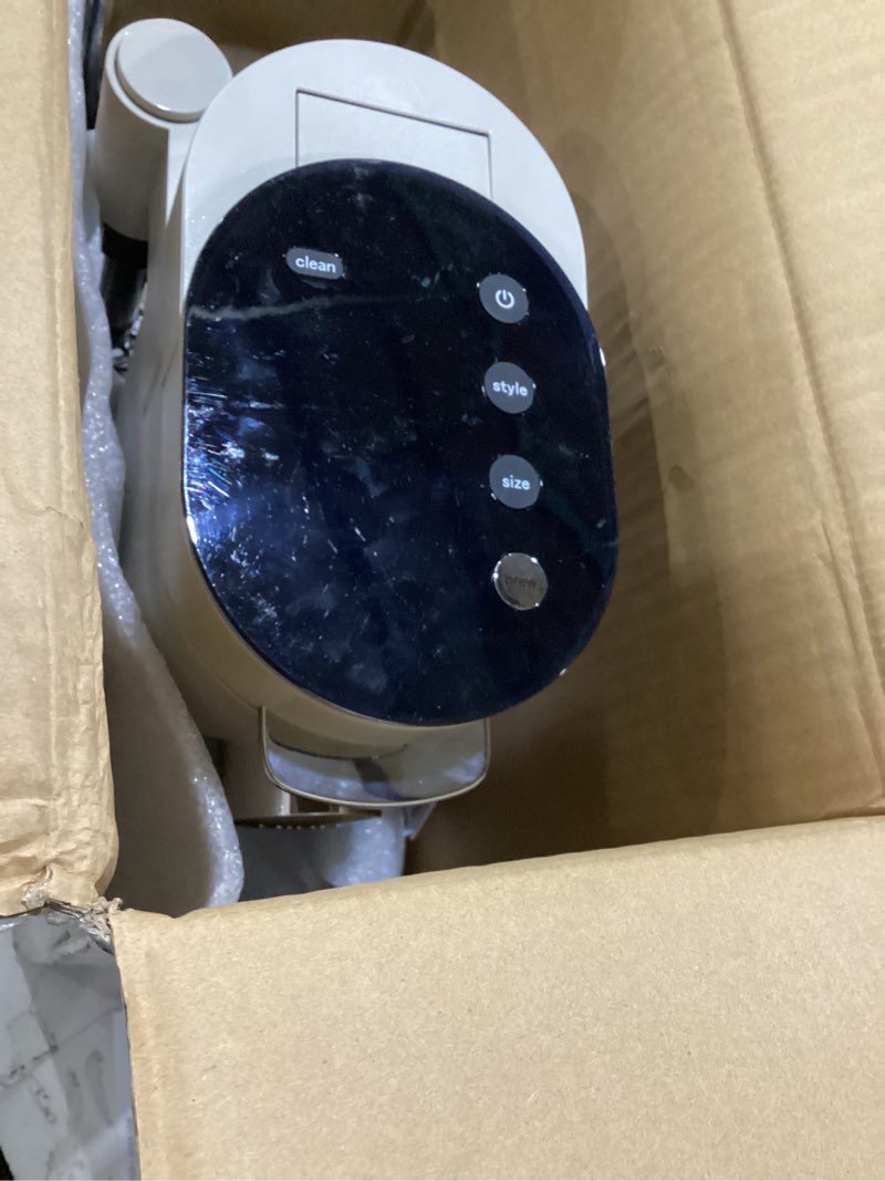 Condition photo showing As Is for Missing tank!!! Not tested!!! Ninja Pod & Grounds | Coffee Maker | XL Single-Serve | K-Cup Pod Compatible | Brews Grounds | Compact Design | Built-In Milk Frother | 68-oz. Reservoir, 6-oz. Cup to 24-oz. Mug Sizes | Stone |PB055AST