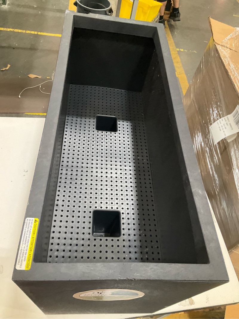 Condition photo showing Good Condition for allen + roth rectangle 31-in w large black rubber contemporary/modern indoor/outdoor planter with drainage holes self watering
