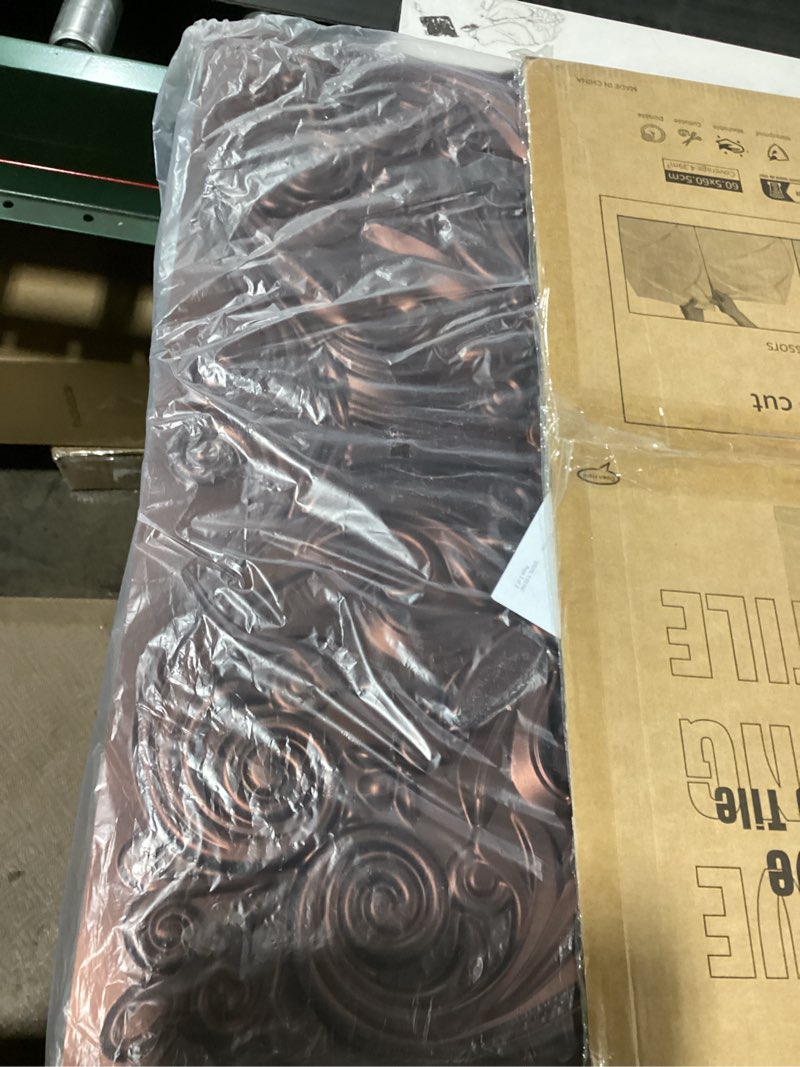 Condition photo showing As Is for Art3d Drop Ceiling Tiles 2x2, Glue-up Ceiling Panel, Fancy Classic Style, Antique Copper 12 Antique Copper Tiles