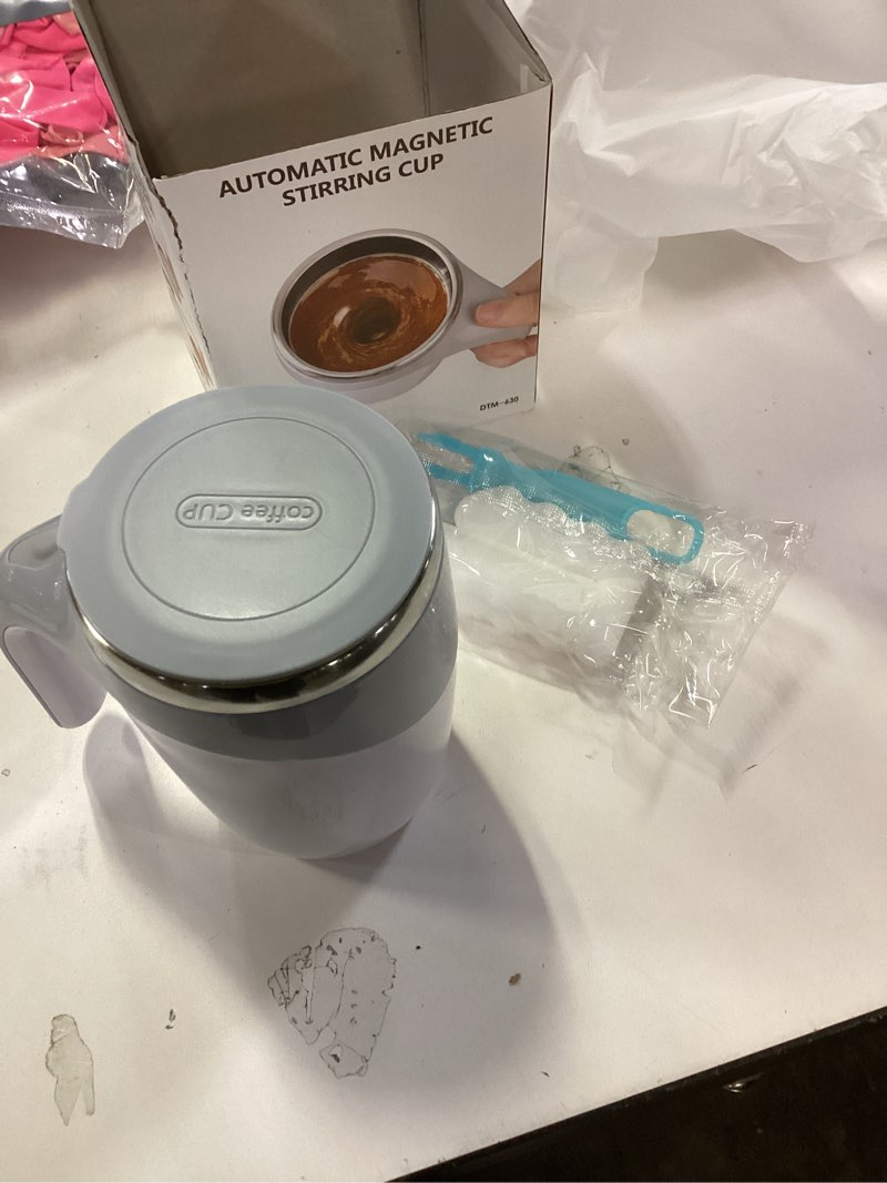Condition photo showing Good Condition for Automatic Magnetic Stirring Coffee Mug, Rotating Home Office Travel Mixing Cup?Funny Electric Stainl