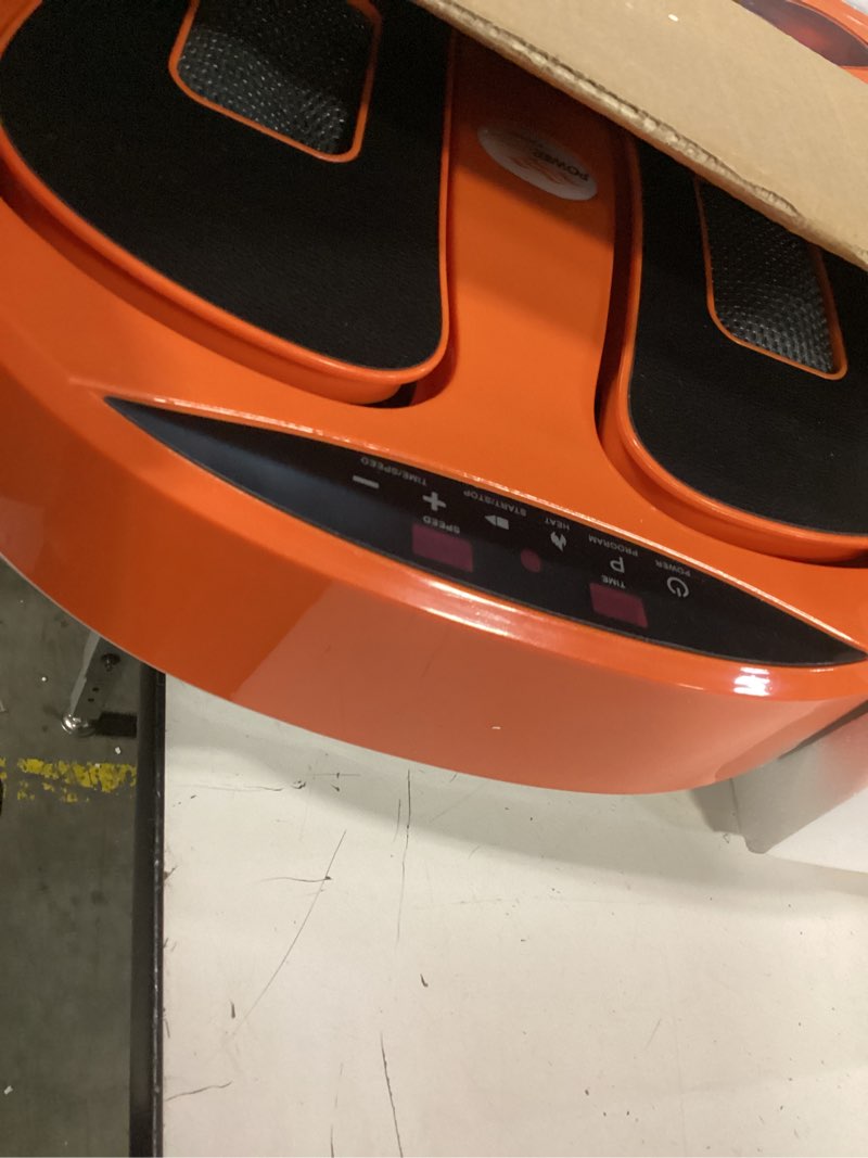 Condition photo showing As Is for Powerfit Power Legs Electric Foot Massager Machine with Heat - Heated Foot Massager for Neuropathy Pain Circulation - Feet Massager for Pain Relief with Remote Control Orange With Heat