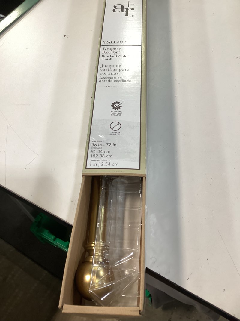 Condition photo showing Good Condition for Curtain Rods for windows,1\" Diameter Curtain Rod, 36in-72in Standard Decorative Window Curtain Rod Set with Brackets for bathroom Kitchen Bedroom Window, Gold