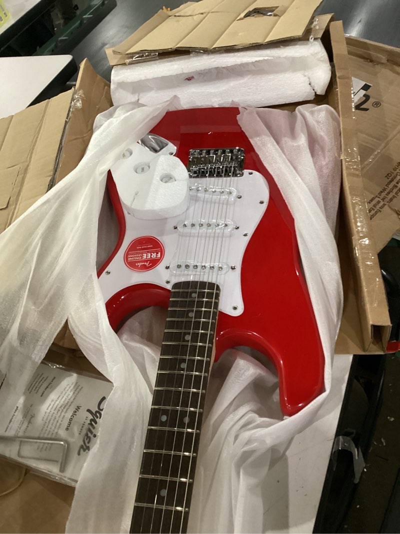 Condition photo showing Good Condition for squire sonic stratocaster ht electric guitar, torino red, laurel fingerboard, white pickguard torino red guitar only