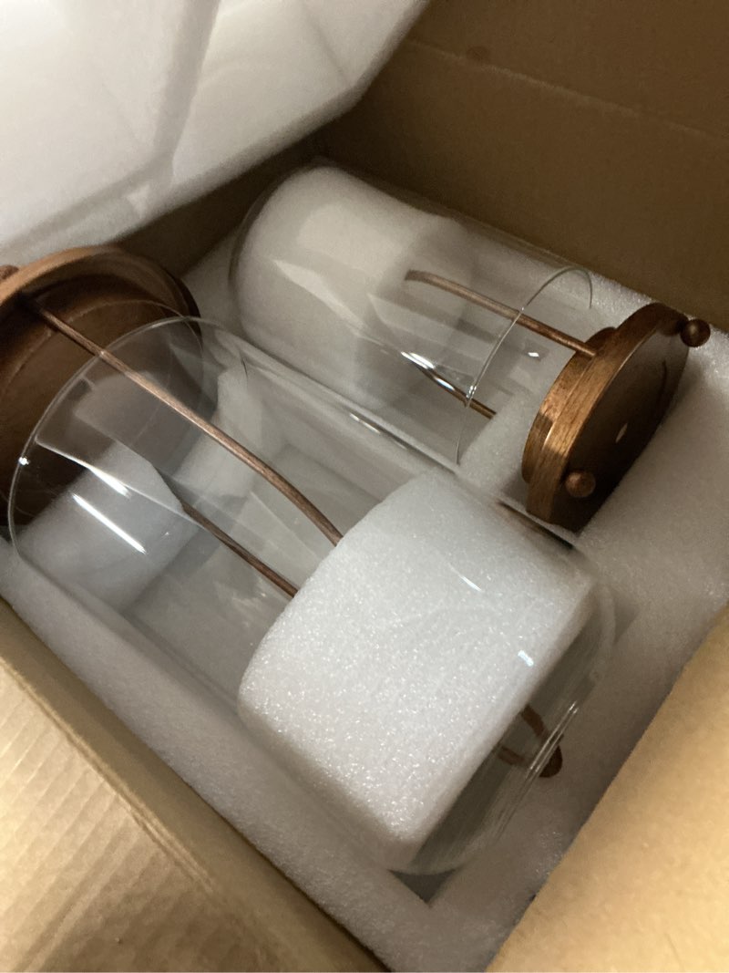 Condition photo showing New/Like New for sziqiqi hurricane candle holder lanterns: pillar candle holders set of 2 for outdoor - antique brass metal candleholder with glass dome for living room table centerpiece