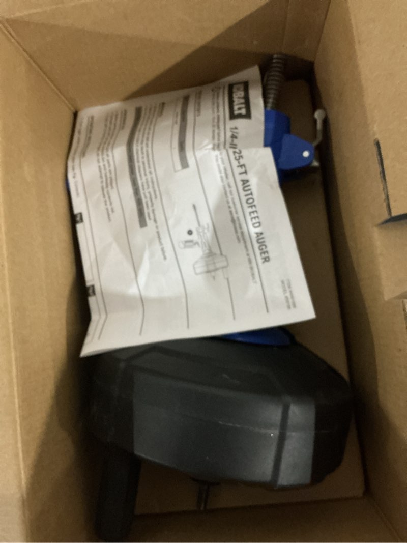 Condition photo showing As Is for kobalt 1/4-in x 25-ft high carbon wire hand auger for drain