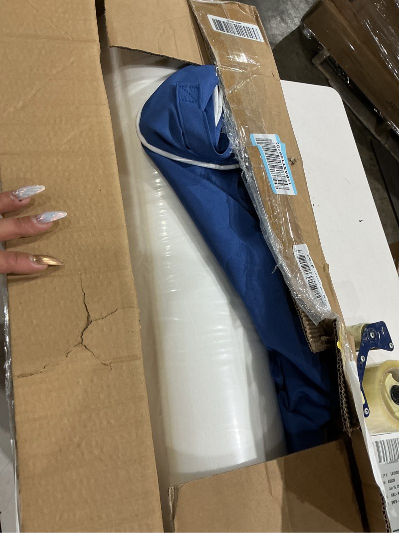 Condition photo showing Good Condition for 24x24x5 inch outdoor cushions for patio furniture, fade resistant deep seat cushion with handle and adjustable straps, waterproof outdoor chair cushion (blue+white side, 24x24x5inch) blue+white side-1pc 24x24x5inch-1pc