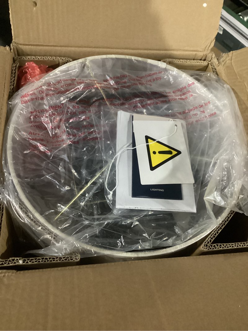 Condition photo showing Good Condition for JONATHAN Y JYL3044B Catherine 22" Modern Transitional Ceramic/Metal Square Ginger Jar LED Table Lamp, Red/White for Bedroom, Living Room, Office, College