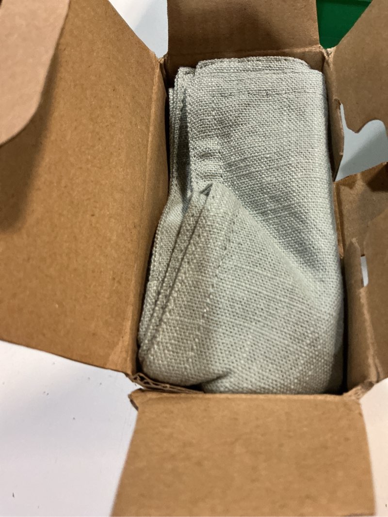Condition photo showing New/Like New for miulee decorative linen pillow covers 18x18 inch light blue ?boho farmhouse? ?neutral couch throw pillows for bed pack of 2 accent coastal modern pillowcase summer sofa livingroom home decor 18" x 18" (pack of 2) light blue