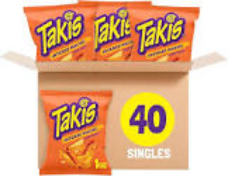 Best by:jul/ 25/26 Takis Intense Nacho 40 pc / 1 oz Multipack - Cheddar Cheese Flavored Non-Spicy Rolled Tortilla Chips - Individual Bags, Perfect for Tailgates, Parties, Lunchboxes or Lunches
