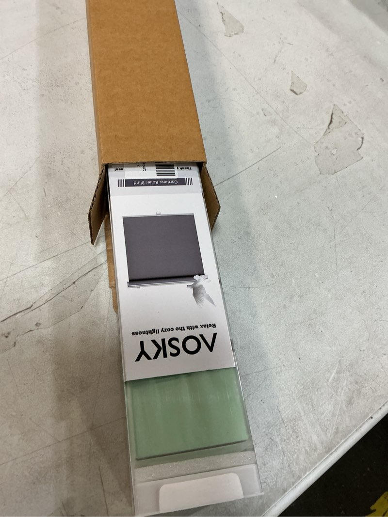 Condition photo showing New/Like New for AOSKY Cordless Roller Shades Blackout Blinds for Windows Room Darkening Rolled Up Shades with Spring System, UV Protection Window Shades Door Blinds for Home and Office (23" W x 72" H, Ivory) 23"W x 72"H Ivory