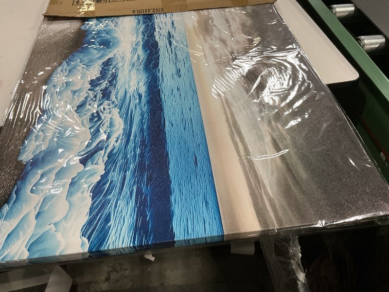 Condition photo showing New/Like New for MHARTK66 Large Wall Decor For Office Wall Art For Living Room Modern Bedroom Wall Decor Blue Beach Sun Ocean Landscape Canvas Prints Wall Paintings Seascape Framed Pictures Artwork Home Decor 48x24 48"L x 24"W Ocean Landscape Wall Paintings