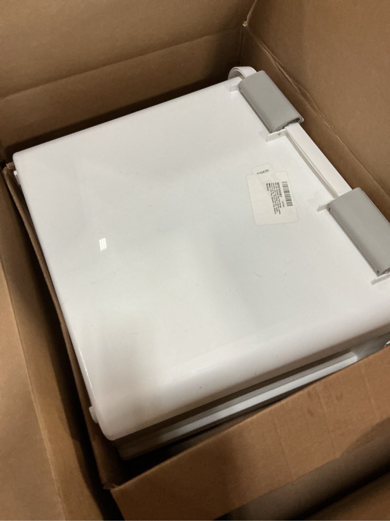 Condition photo showing As Is for IRIS USA Stackable Dog Food Storage Container with 2 Cup Scoop, 4 Secure Latches, Fits up to 30 lbs, Pet Dry Food Bin, Gasket Seal Lid, BPA Free, Stackable, Easy Measure, White White/Gray