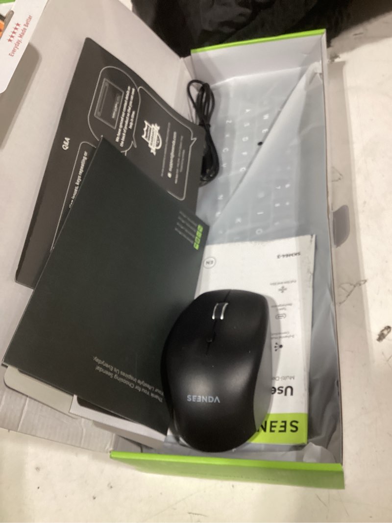 Condition photo showing New/Like New for seenda wireless bluetooth keyboard and mouse combo, coe401 rechargeable slim keyboard mouse, 3 multi-device connection, compact quiet set compatible for mac/windows laptop macbook ipad, black grey
