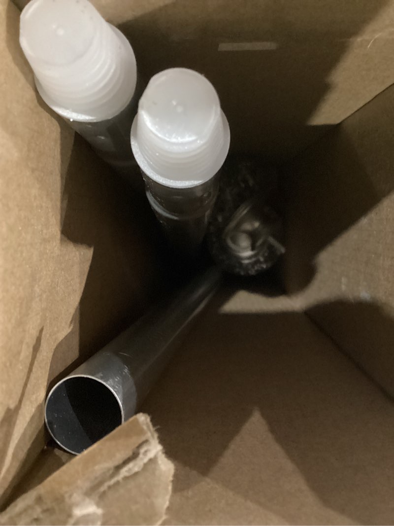 Condition photo showing As Is for Curtain Rod 32 to 58 Inches (2.6-4.8ft), USFOOK 7/8 inch Telescoping Splicing Curtain rods for Windows 20 to 54 inches, Silver Decorative Drapery Rods for Home with Translucent Finials 32-58" Silver