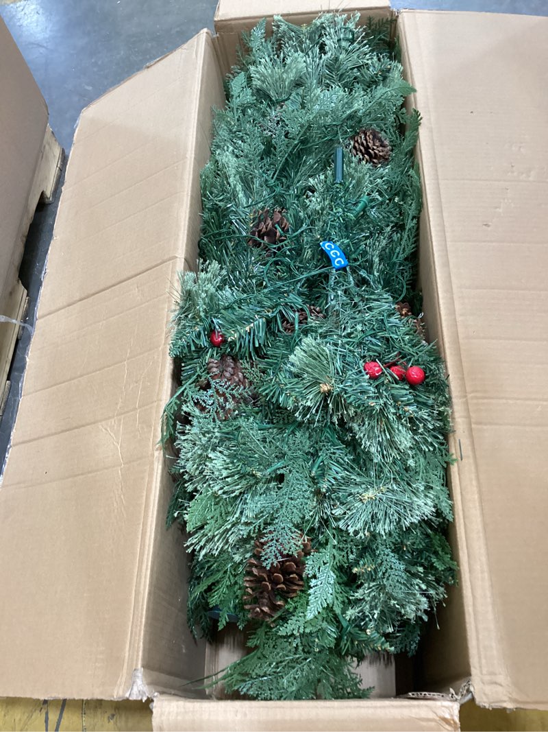 Condition photo showing New/Like New for dwvo 6ft carol pine christmas tree with 300 led lights, prelit atificial tree with 36 pine cones & 30 red hollies, full green xmaxs trees with 720 pe & pvc branch tips & stand remote controlled