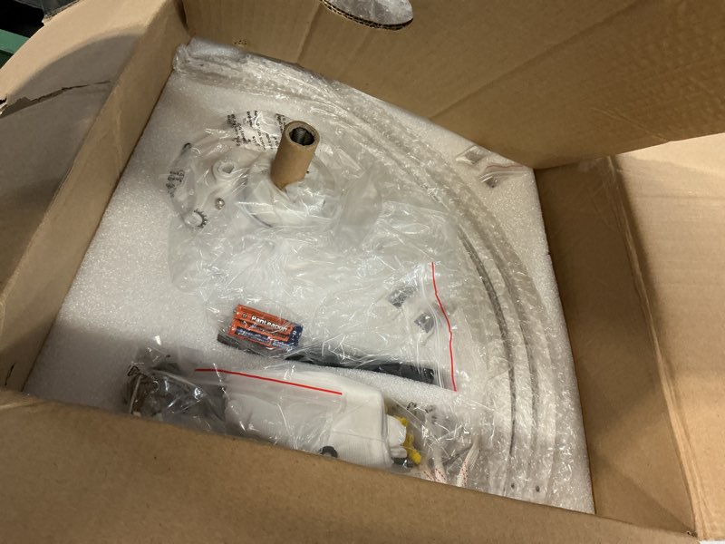 Condition photo showing As Is for LEDIARY 20 Inch Low Profile Ceiling Fans with Lights and Remote, Fandelier Ceiling Fan Flush Mount, 3000K-6000K Dimmable LED Fan Light, White Modern Ceiling Fans with Lights for Bedroom 20 INCH White 1