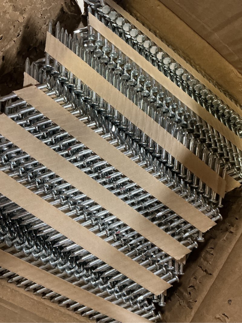 Condition photo showing Good Condition for Zonon 3000 Count 1 1/2 Inch Metal Connector Nails Galvanized Joist Hanger Nails 34 Degree Paper Tape Collated Full Round Head Smooth Shank for Metal Connector Nailer (0.131 Inch) 3000 0.131 Inch
