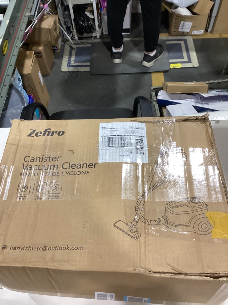 Condition photo showing As Is for Zefiro Canister Vacuum Cleaner, Bagless Canister Vacuum for Home, Powerful Suction, Auto Cord Rewind, HEPA Filter, Corded Vacuum for Hard Floors, Carpet, Pet Hair, Apartment/Rental Friendly(Violet)