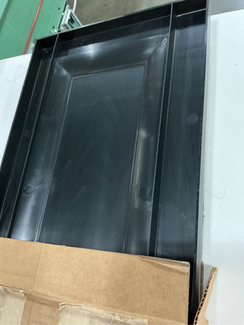 Condition photo showing New/Like New for ekena millwork lifetime vinyl lp2s12x05100bl standard two equal panel vinyls, raised panel vinyl shutters, w/installation shutter-lok's & matching screws (per pair), 12"w x 51"h, black 002 - black 12-in. w x 51-in. h