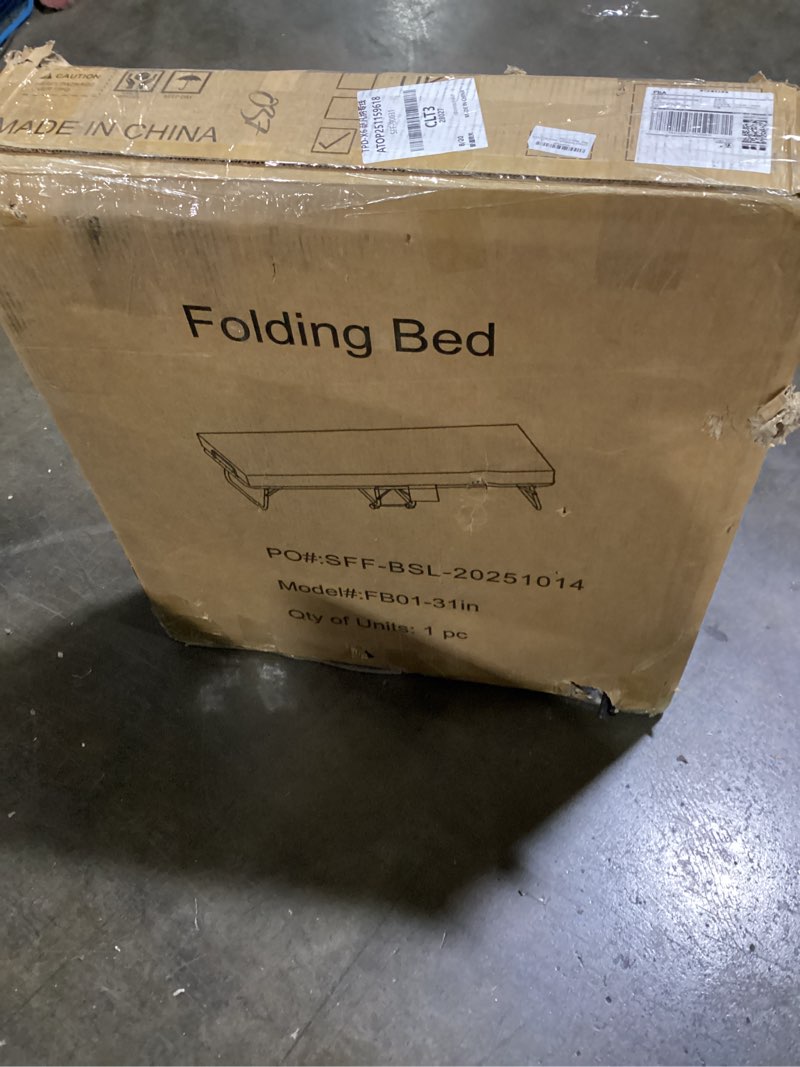 Condition photo showing Good Condition for suchown 75" x 31" Folding Bed with Mattress, Portable Guest Beds with 5" Memory Foam Mattress, Folda