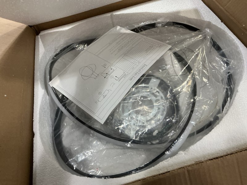 Condition photo showing New/Like New for Modern Chandelier Dimmable Pendant Light Fixture,5CCT/2700K/3000K/3500K/4000K/5000K ,Adjustable Modern LED Chandeliers for Dining Room Kitchen Entryway Living Room Bedroom (Black-5CCT, 20 Inches) Black-5CCT 20 Inches