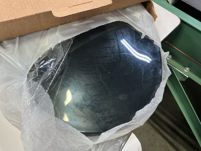 Condition photo showing As Is for centoco black toilet seat elongated, toilet seat cover, closed front with cover, residential, top mount plastic hinge, plastic, made in the usa, 600-407 closed front / made in the usa elongated black