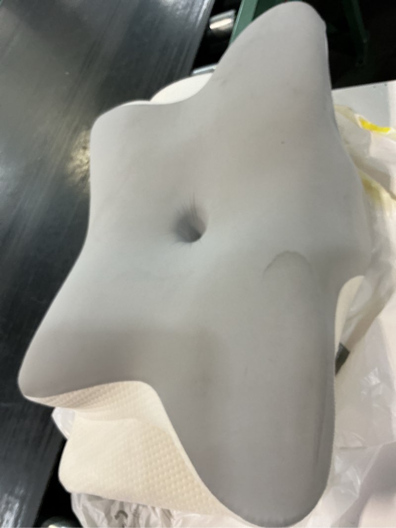 Condition photo showing As Is for cervical neck pillow for pain relief - ergonomic side sleeper pillow for neck support, cooling memory foam pillows for sleeping, contour pillow orthopedic bed pillow for back stomach sleepers