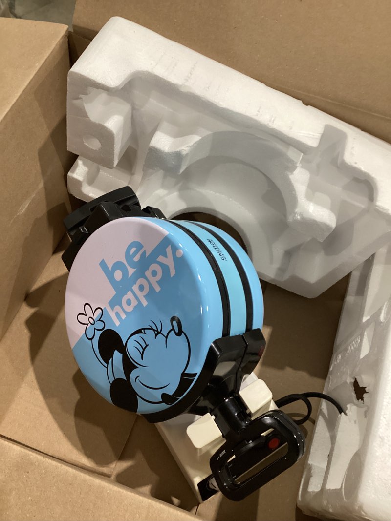Condition photo showing Good Condition for disney mickey & minnie double flip waffle maker by select brands - rotating nonstick waffle iron - adjustable browning control - makes 6 mickey & minnie-shaped waffles