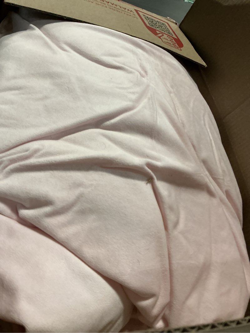 Condition photo showing As Is for Juicy Couture - Comforter Set - Gothic Design Bedding - King - 3 Piece Set Includes (1) 108" x 92" Comforter and (2) 20" x 36" Shams - Wrinkle Resistant - Premium Bedroom Decor - Marshmallow Pink Marshmallow Pink King 3PC