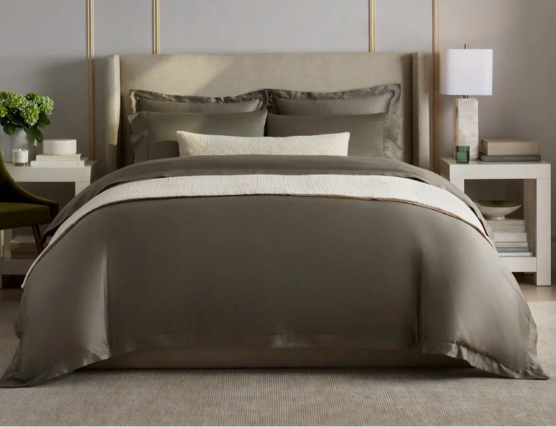 Signature Giza Cotton Sateen bedding, sage green, cal king 
