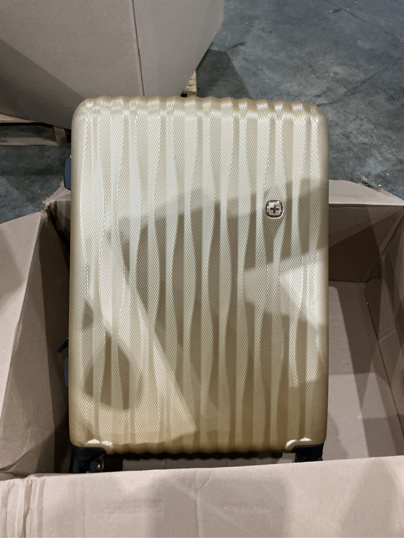 Condition photo showing Good Condition for swissgear 7272 energie expandable hardside luggage with spinner wheels and tsa lock, gold, checked-medium 24-inch checked-medium 24-inch gold