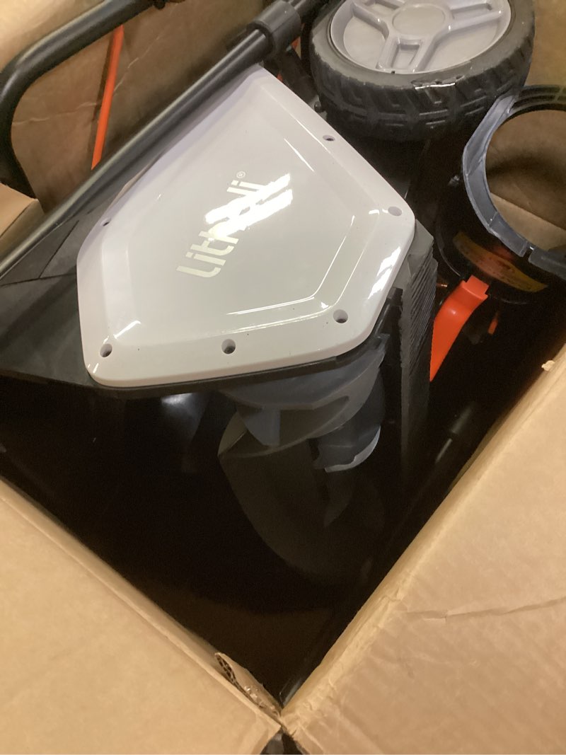 Condition photo showing As Is for Litheli 2x20V Battery Powered Cordless Snow Blower, 20'' Brushless Electric Snow Thrower with Wheels, LED Lights, 180° Chute, Powerful Snow Removal Kit with 4.0Ah Battery U20 Snow Blower