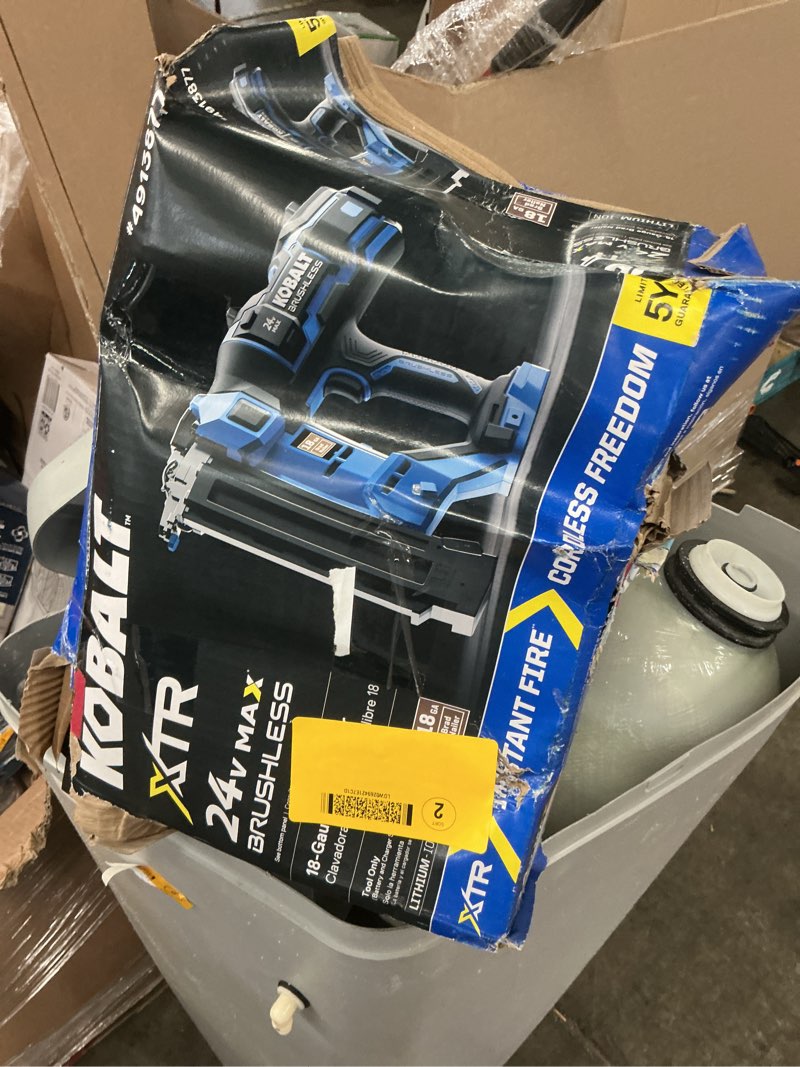 Condition photo showing As Is for kobalt xtr 2-1/8-in 18 -gauge cordless straight brad nailer (battery not included